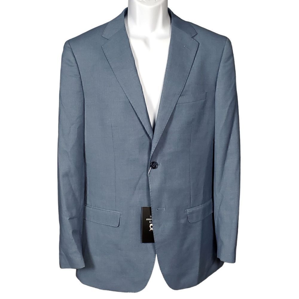 New The Groomsman Suit Modern Fit 42 Regular LightโBlue Blazer Suit Jacket